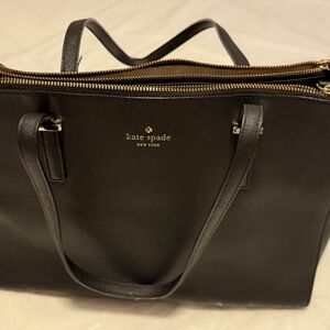 Kate Spade Black Leather Commuter Tote